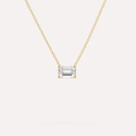 1 carat Emerald Floating Diamond Necklace