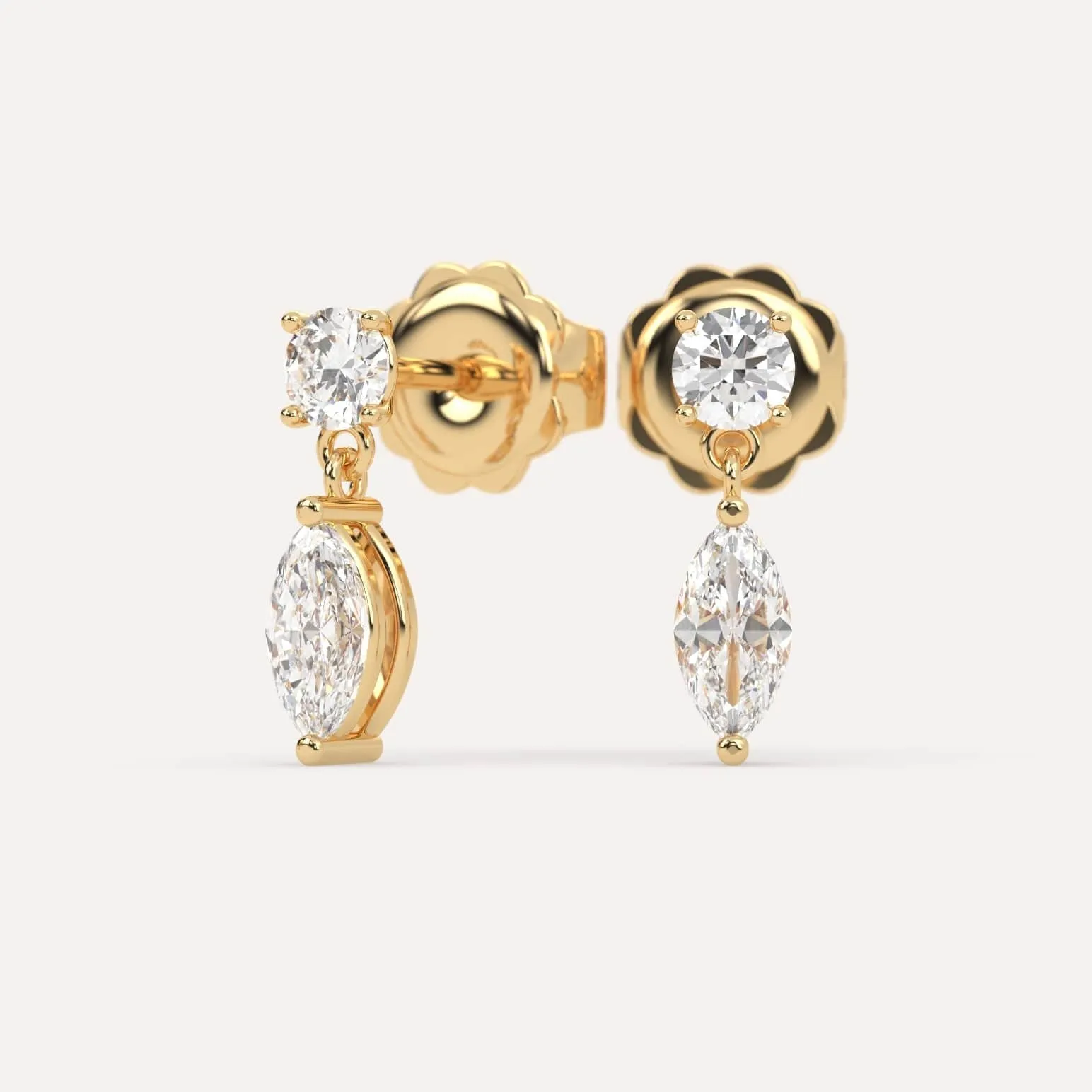 1 carat Marquise Diamond Drop Earrings