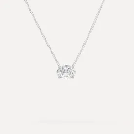 1 carat Oval Floating Diamond Necklace