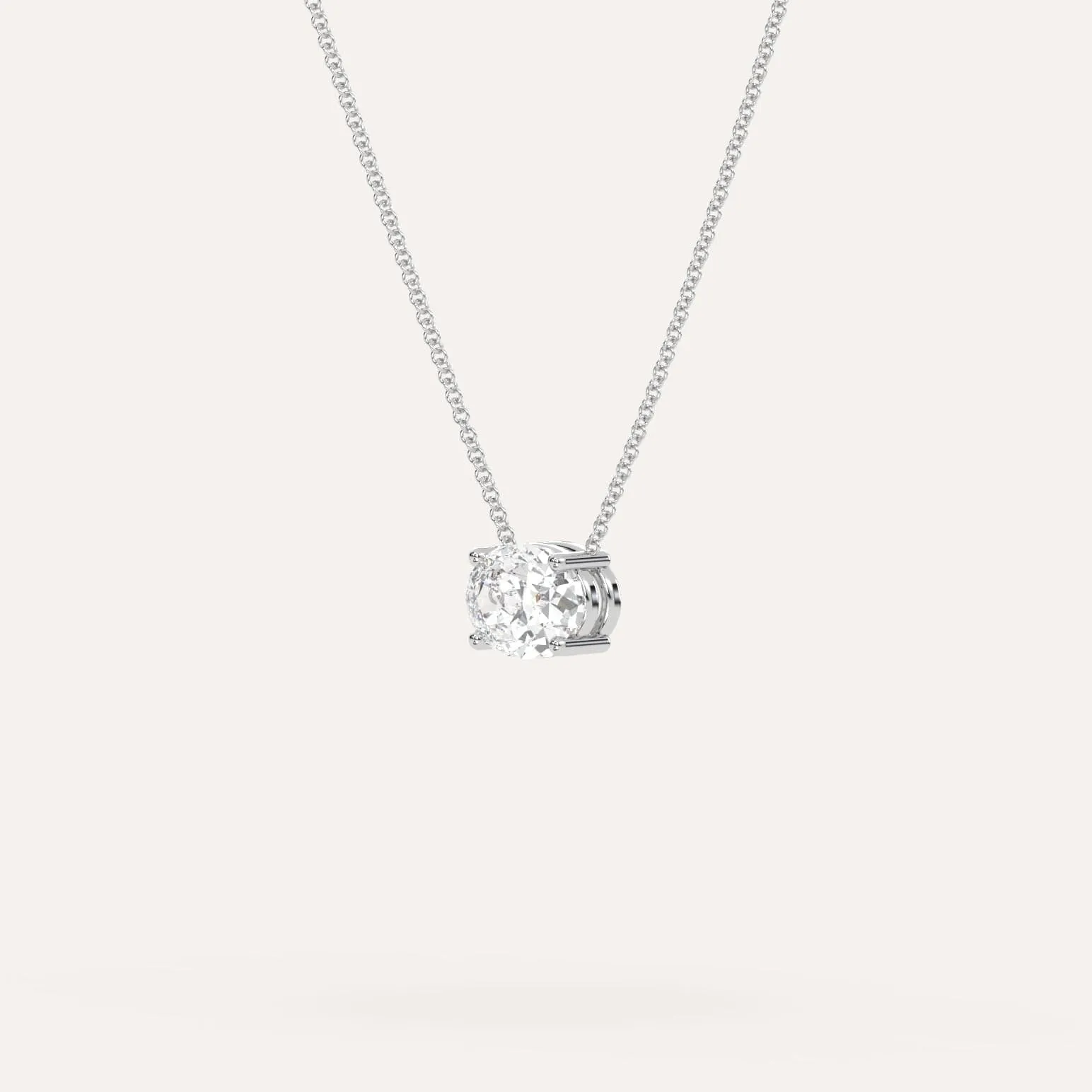 1 carat Oval Floating Diamond Necklace