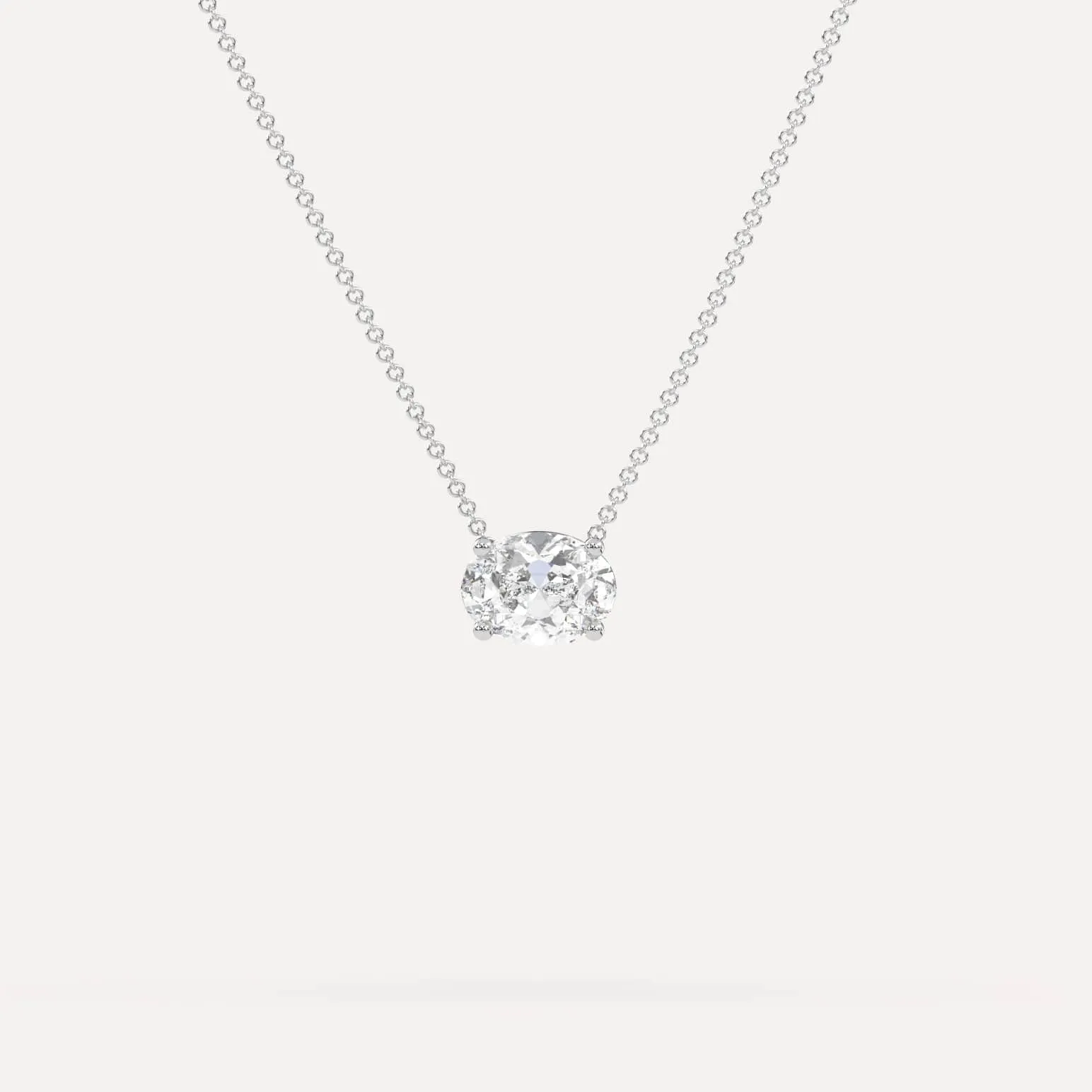 1 carat Oval Floating Diamond Necklace