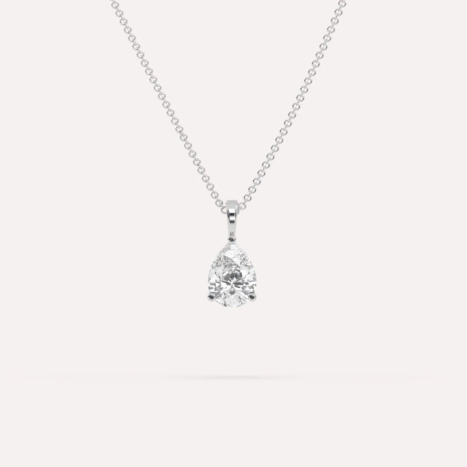 1 carat Pear Diamond Pendant Necklace