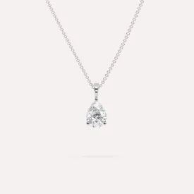 1 carat Pear Diamond Pendant Necklace