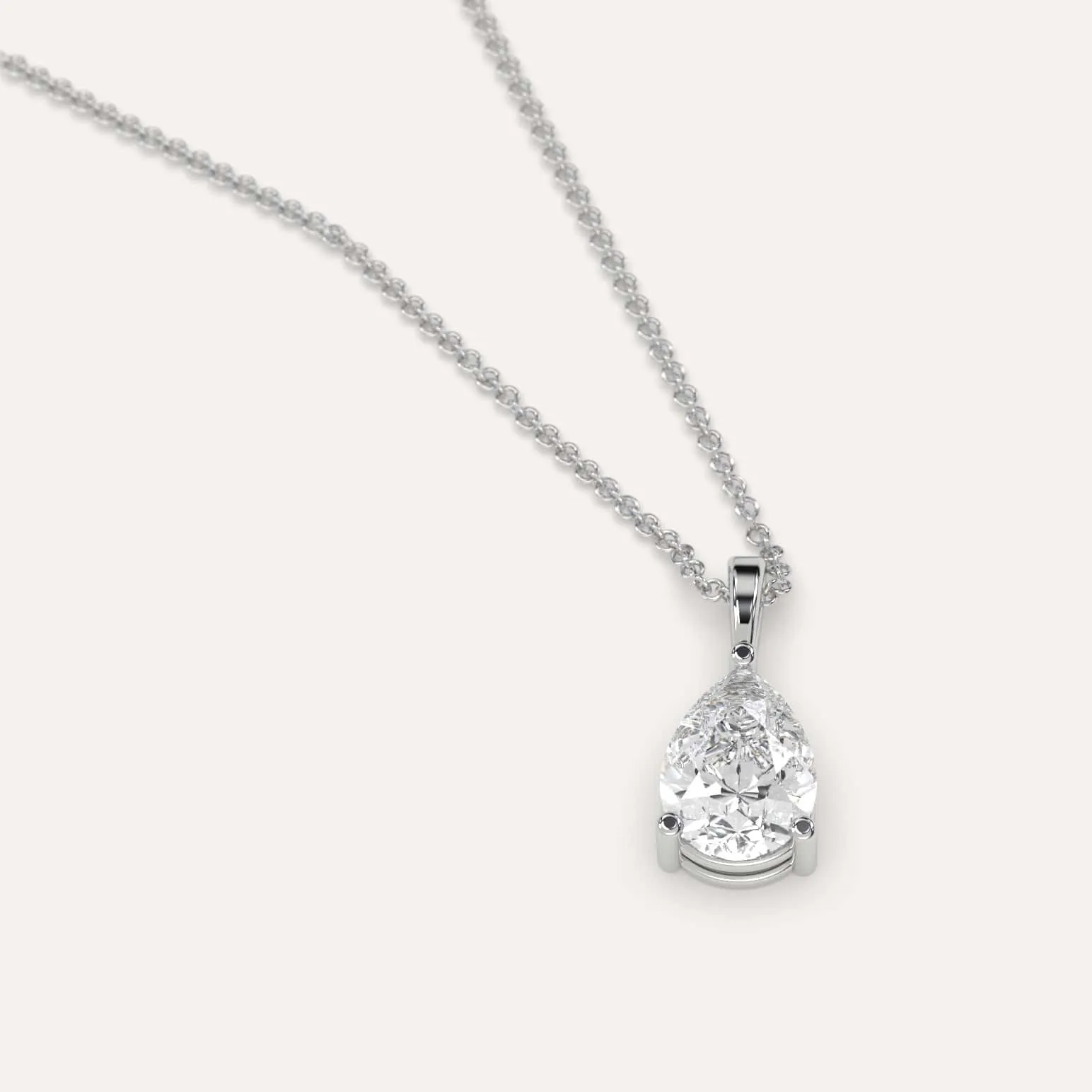 1 carat Pear Diamond Pendant Necklace