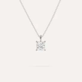 1 carat Princess Diamond Pendant Necklace