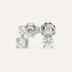 1 carat Round Diamond Dangling Earrings