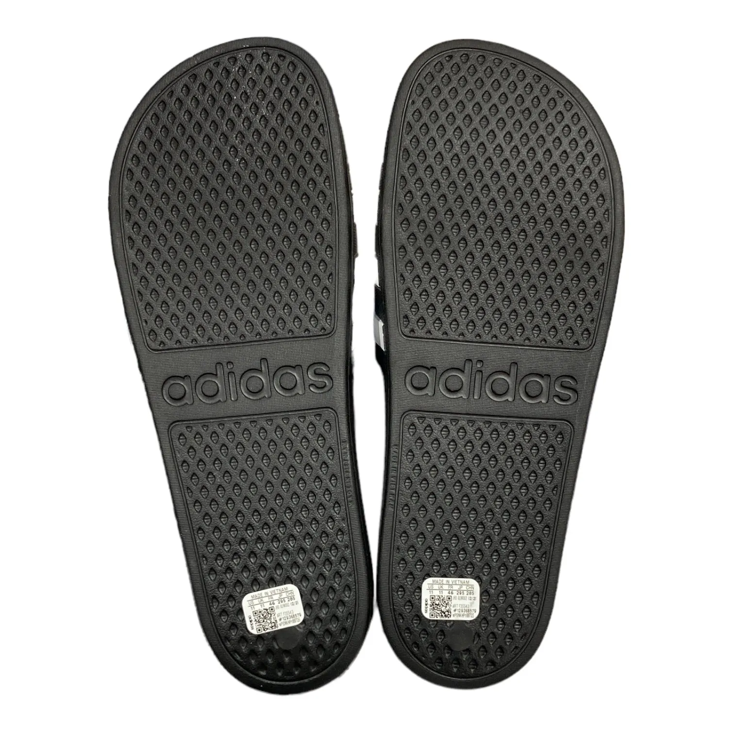 Adidas Men's Slip On Adilette Aqua Cloudfoam Slide Sandals (Black/White, 13)