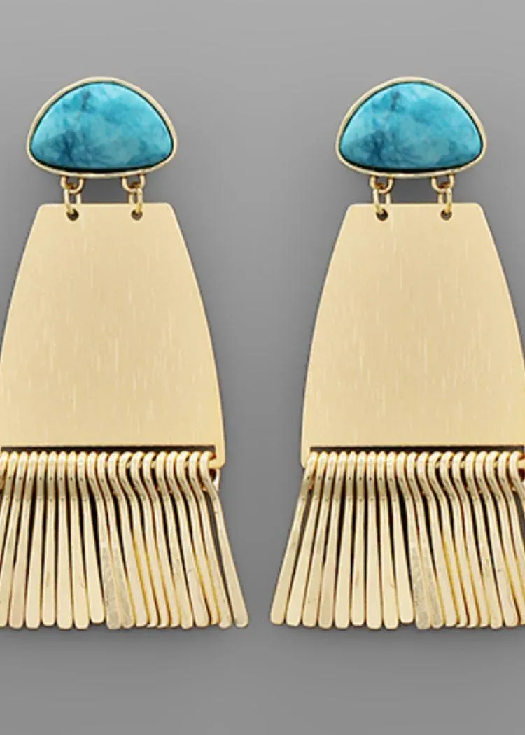 Amelia Tassel Drops - Turquoise