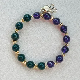 Amethyst & Green Bloodstone Baby Bracelet