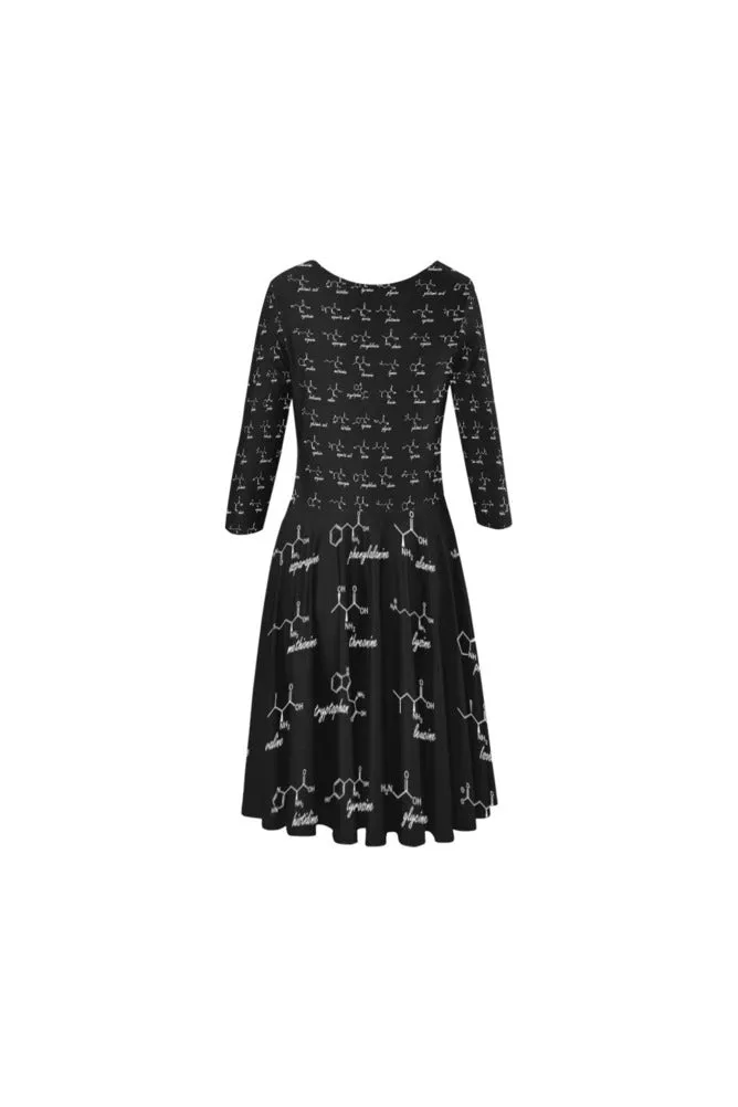 Amino Acids Elbow Sleeve Ice Skater Dress