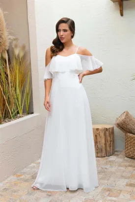 Angelino Ecru Hanger Long Wedding Dress and Outdoor Shooting Dress