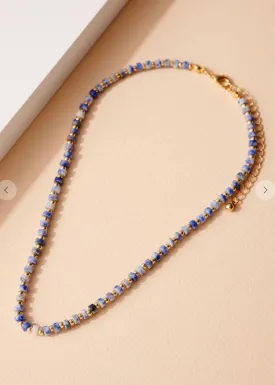 Arta Loop-Short Beaded Necklace-Blue ***FINAL SALE***