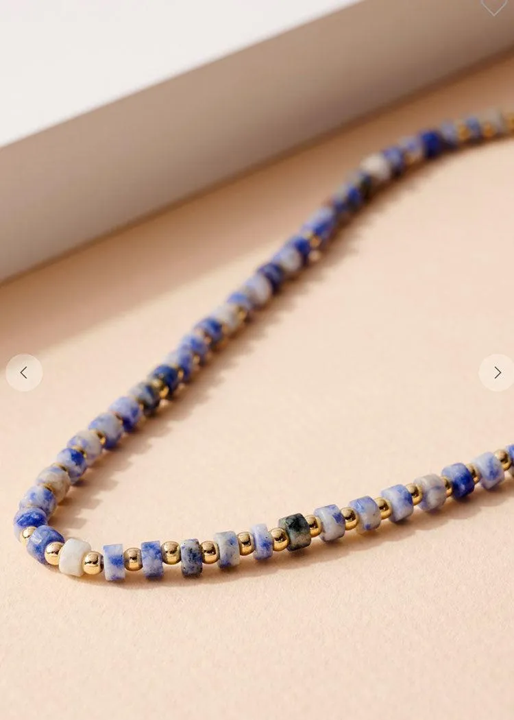 Arta Loop-Short Beaded Necklace-Blue ***FINAL SALE***