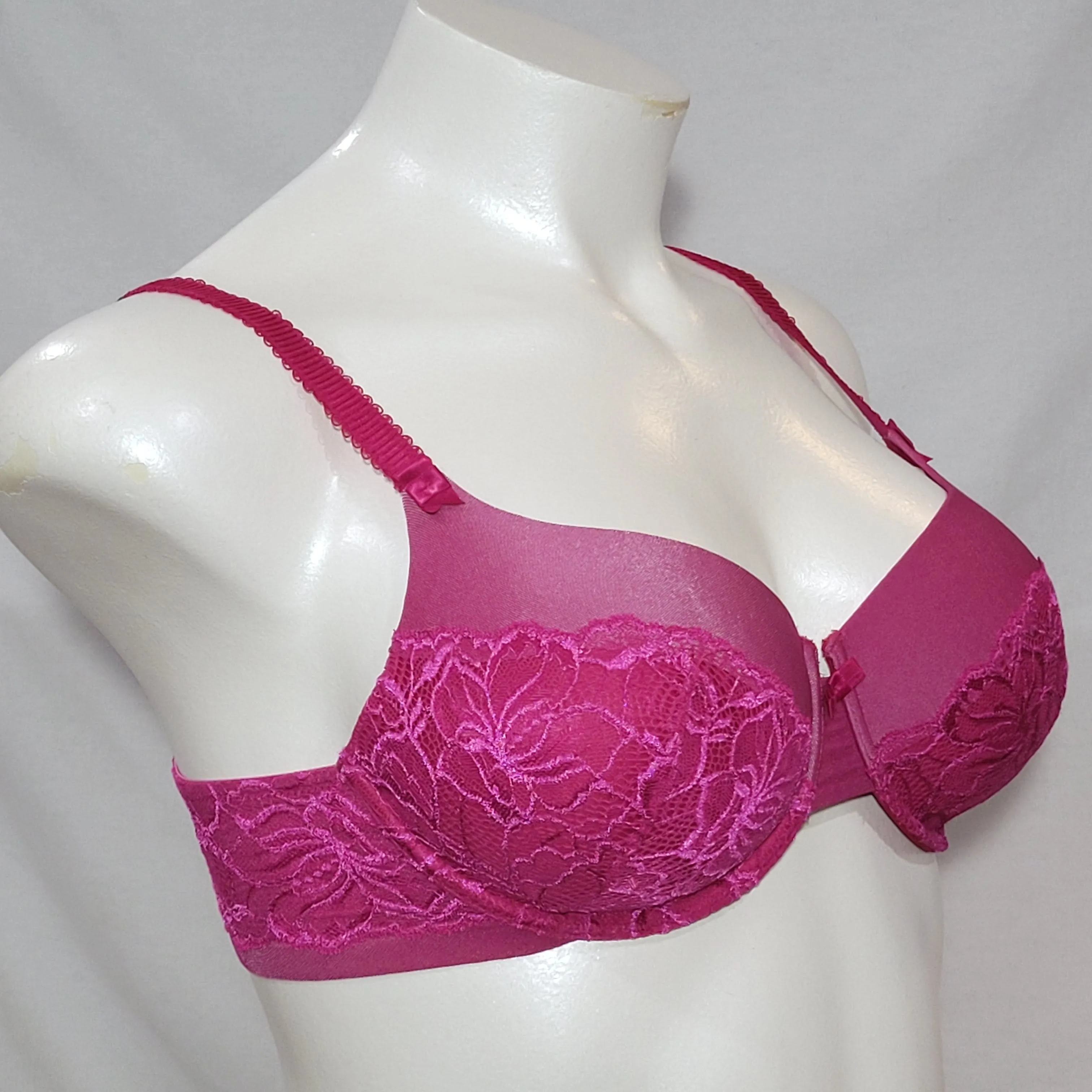 Bali 6542 Lace Desire Foam Underwire Bra 36D Gala Rose Pink NWT