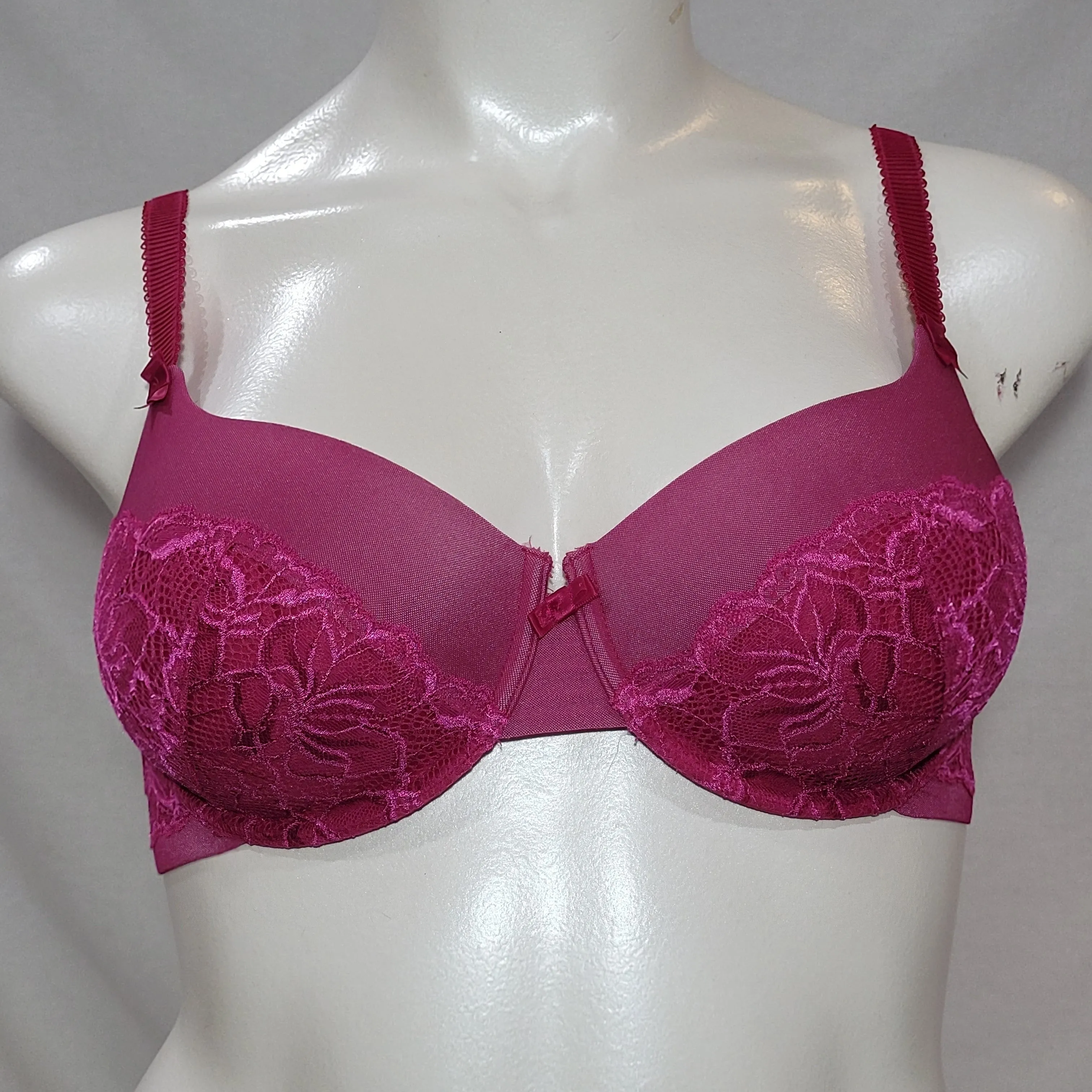 Bali 6542 Lace Desire Foam Underwire Bra 36D Gala Rose Pink NWT