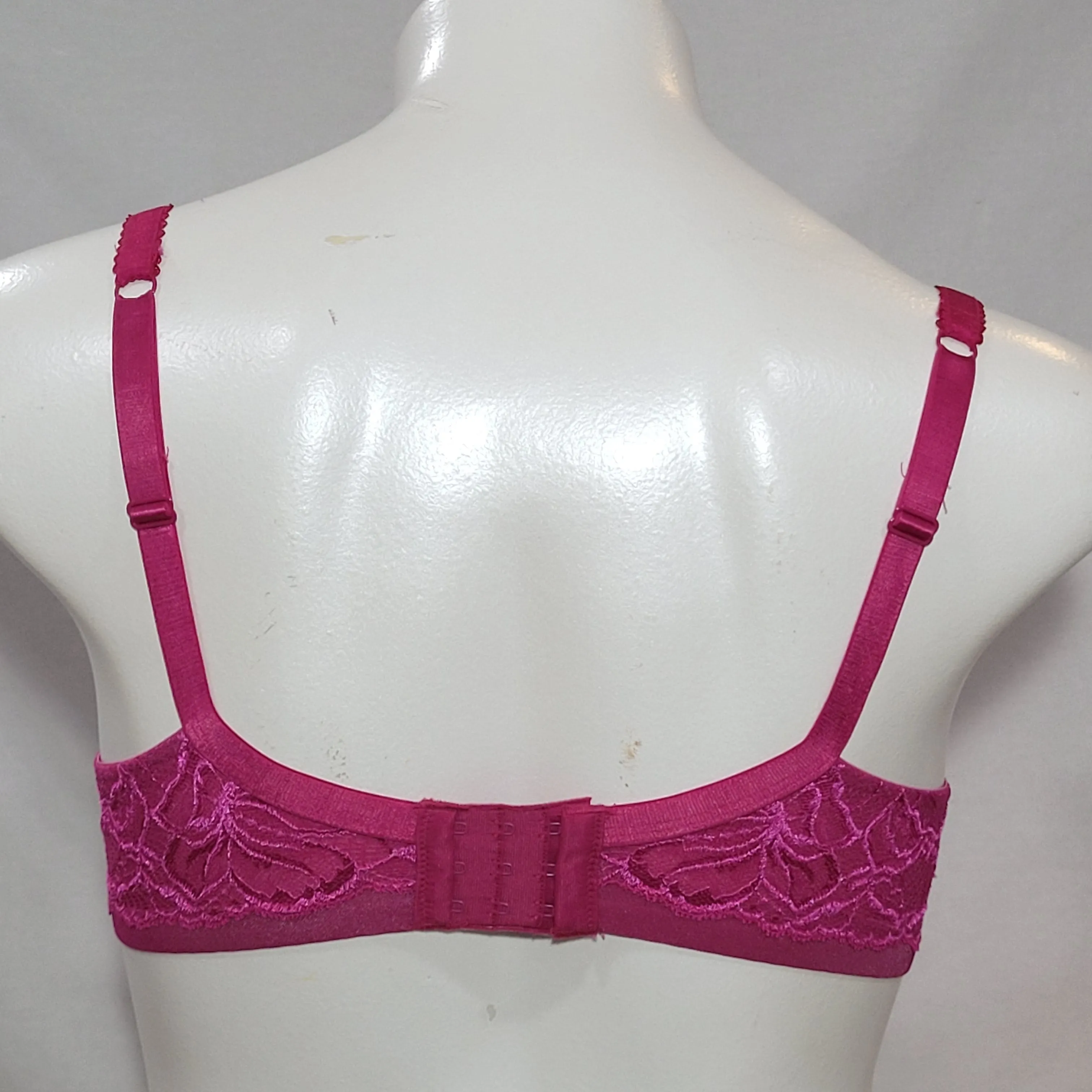 Bali 6542 Lace Desire Foam Underwire Bra 36D Gala Rose Pink NWT