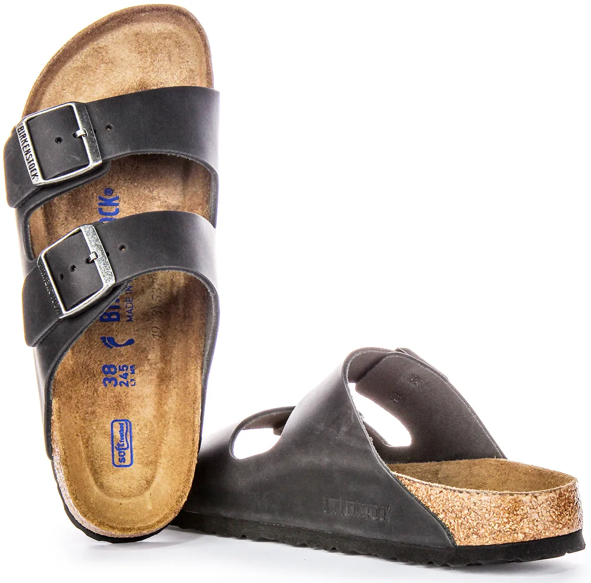 Birkenstock Arizon Soft Footbed In Black Oiled Leather | Narrow Fit