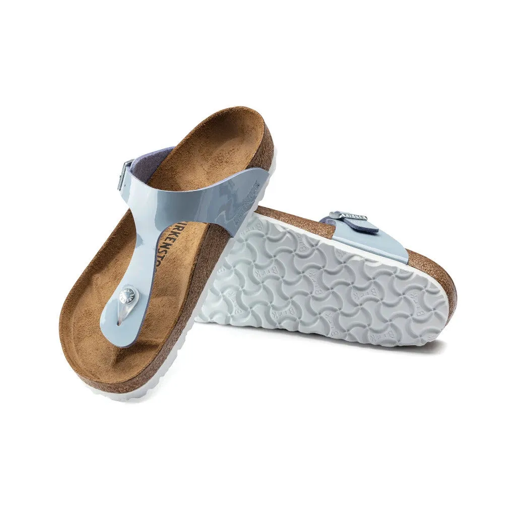 BIRKENSTOCK GIZEH DOVE BLUE PATENT LIMITED EDITION - WOMENS