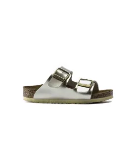 Birkenstock Kids Arizona Birko-Flor Electric Metallic Gold Sandals