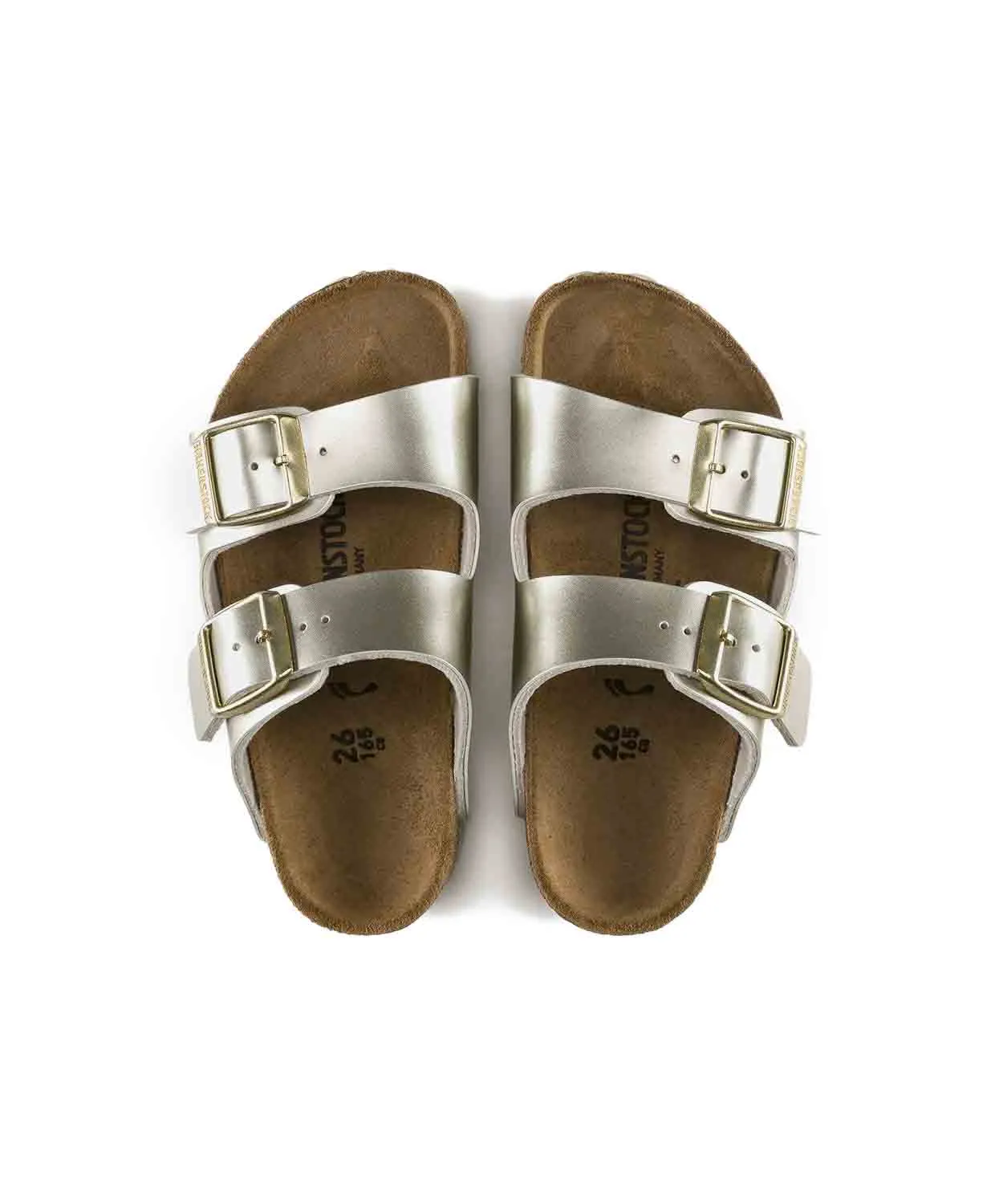 Birkenstock Kids Arizona Birko-Flor Electric Metallic Gold Sandals