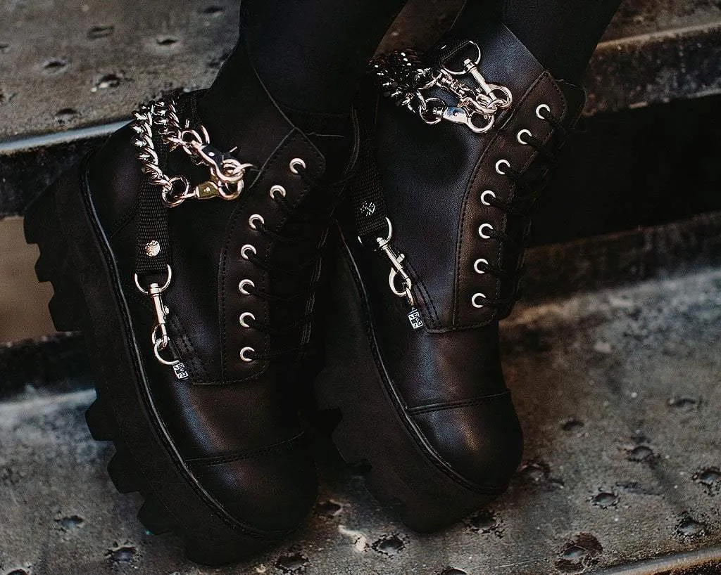 Black 7-Eye Chain & Strap Dino Lug Boot