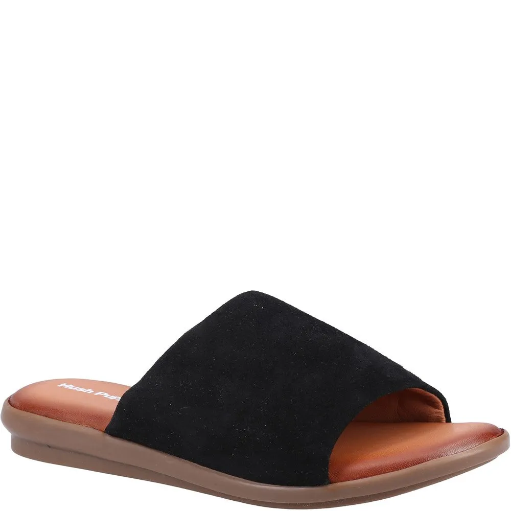 Black Krystal Mule Sandals