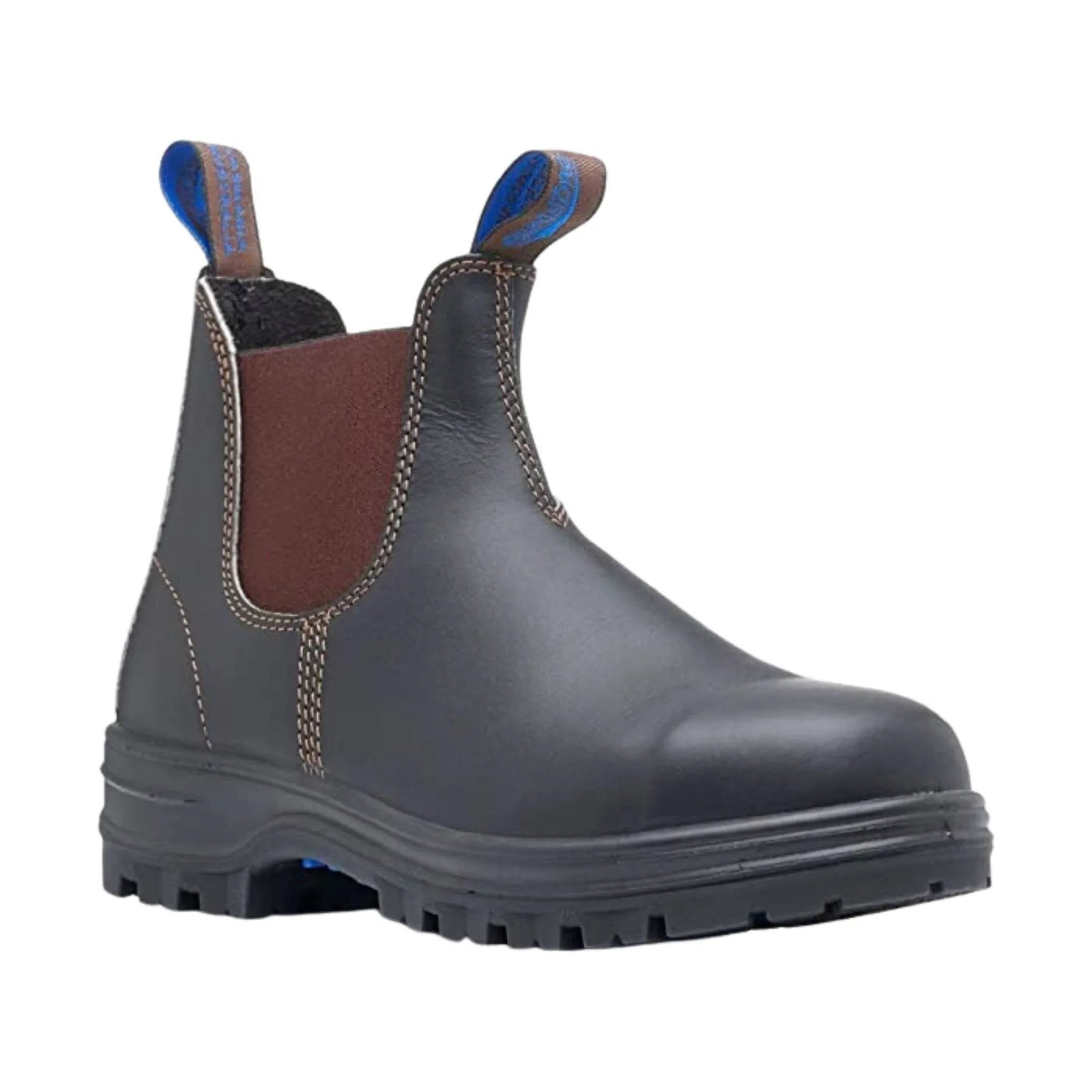 Blundstone Men`s Work Safety Steel Toe Boot - Stout Brown