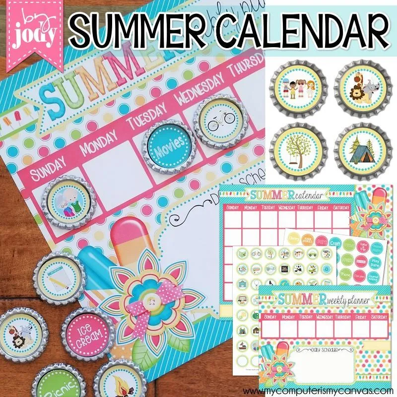 Bottle Cap Activity Calendar {ANNUAL BUNDLE} PRINTABLE