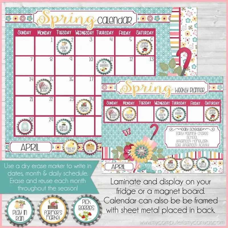 Bottle Cap Activity Calendar {ANNUAL BUNDLE} PRINTABLE