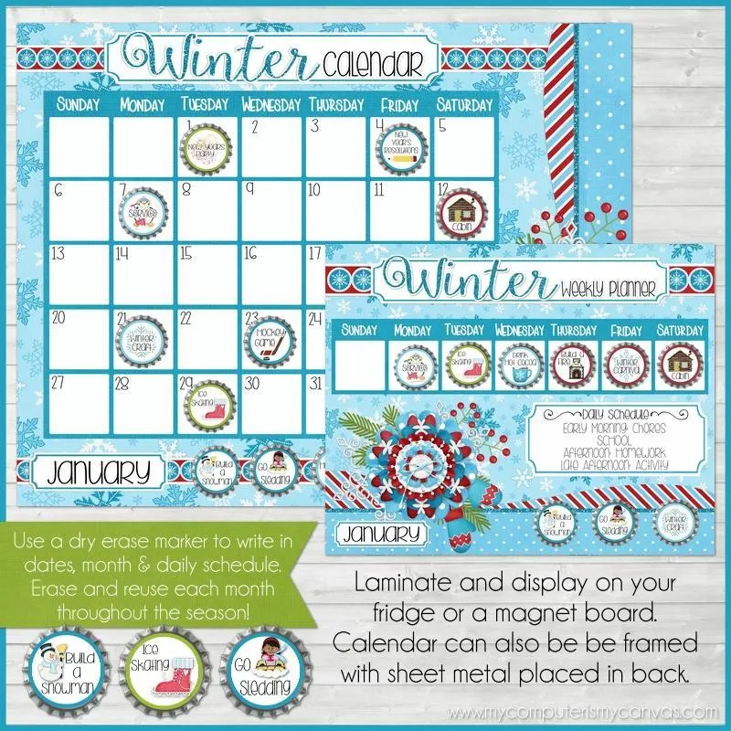 Bottle Cap Activity Calendar {ANNUAL BUNDLE} PRINTABLE