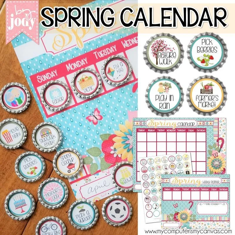 Bottle Cap Activity Calendar {ANNUAL BUNDLE} PRINTABLE