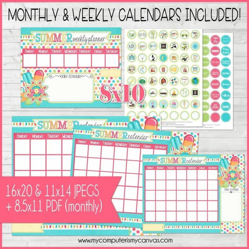 Bottle Cap Activity Calendar {ANNUAL BUNDLE} PRINTABLE