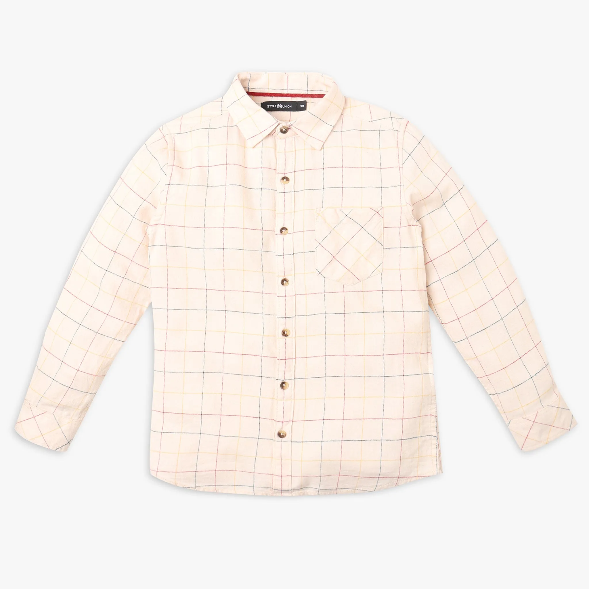 Boys Regular Fit Checkered Shirt