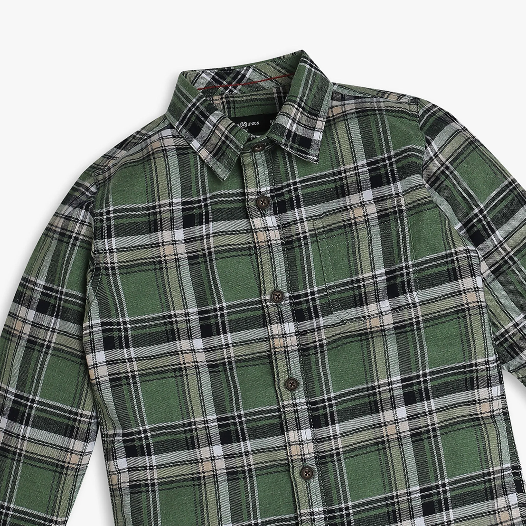 Boys Regular Fit Checkered Shirt