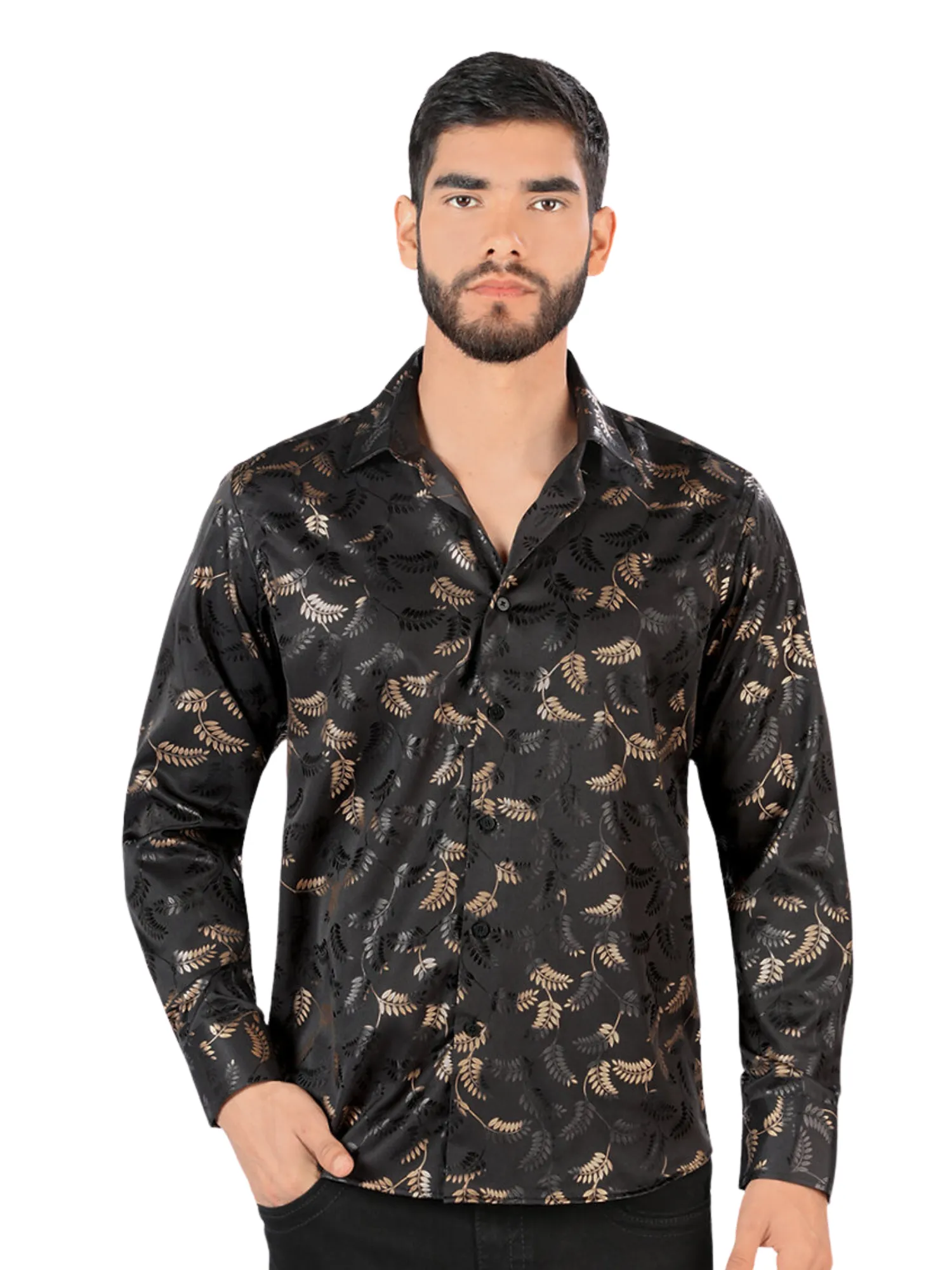 Camisa Casual Manga Larga Estampada para Hombre 'Montero' - ID: 0796