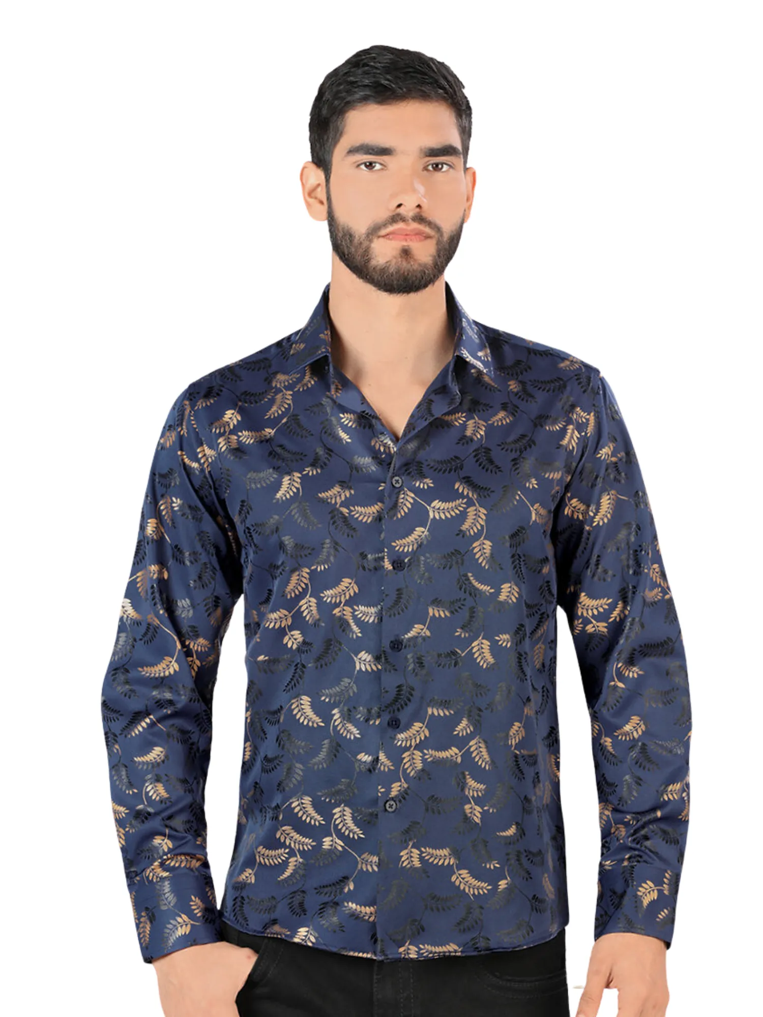 Camisa Casual Manga Larga Estampada para Hombre 'Montero' - ID: 0796