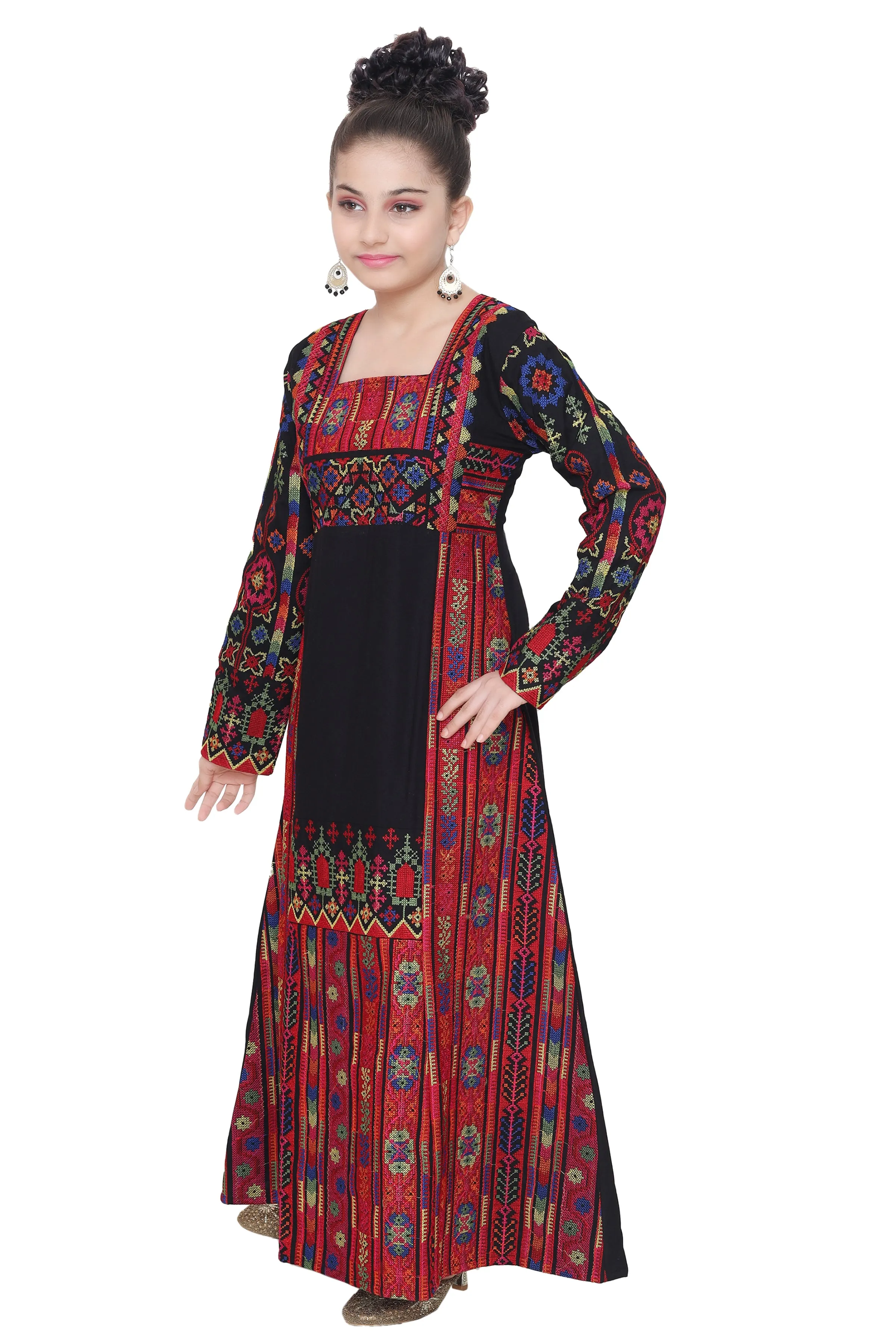 Casual Multicolor Maxi Dress For Kids