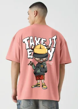 Chill Dude Men Oversized Printed T-Shirt