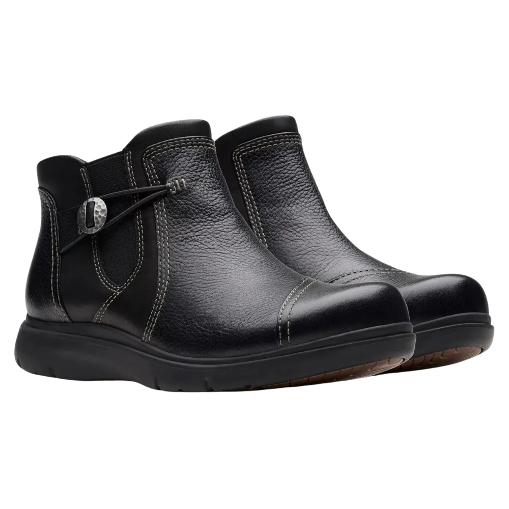 Clarks Certina Joy Black Leather Boot (Women's)