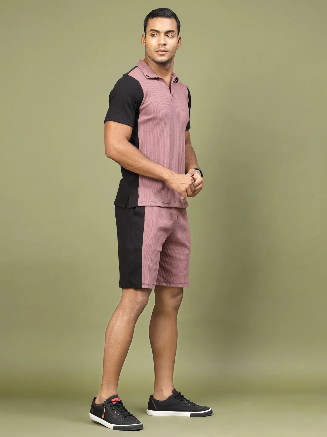 Colorblock Rib Polo Co-ords