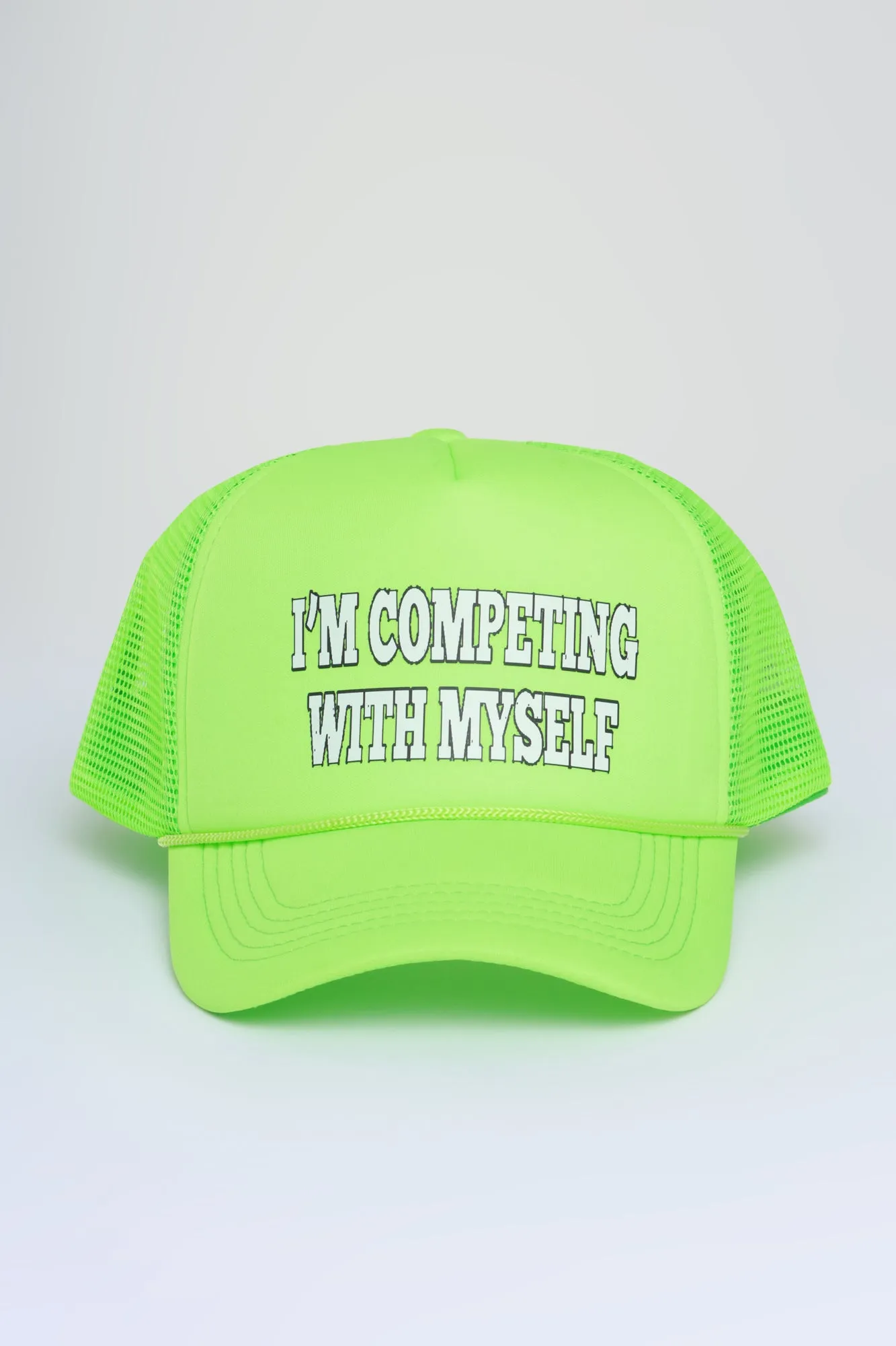 Compete With Me Graphic Trucker Hat - Neon Green