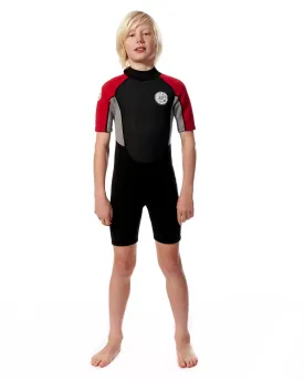 Core - Boys 3/2 Shortie Wetsuit - Black/Red