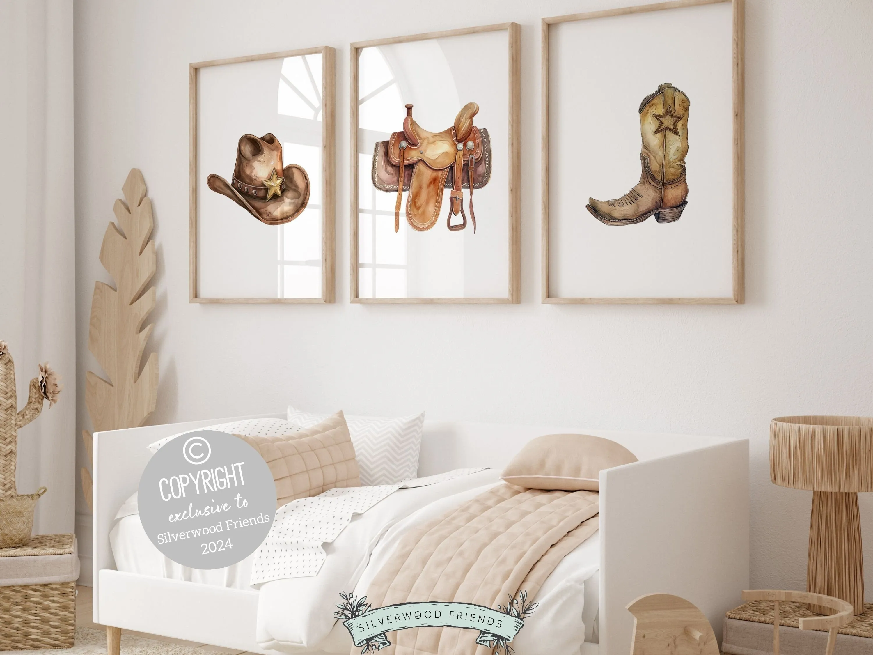 Cowboy Nursery Prints - Hot, Saddle, Boots