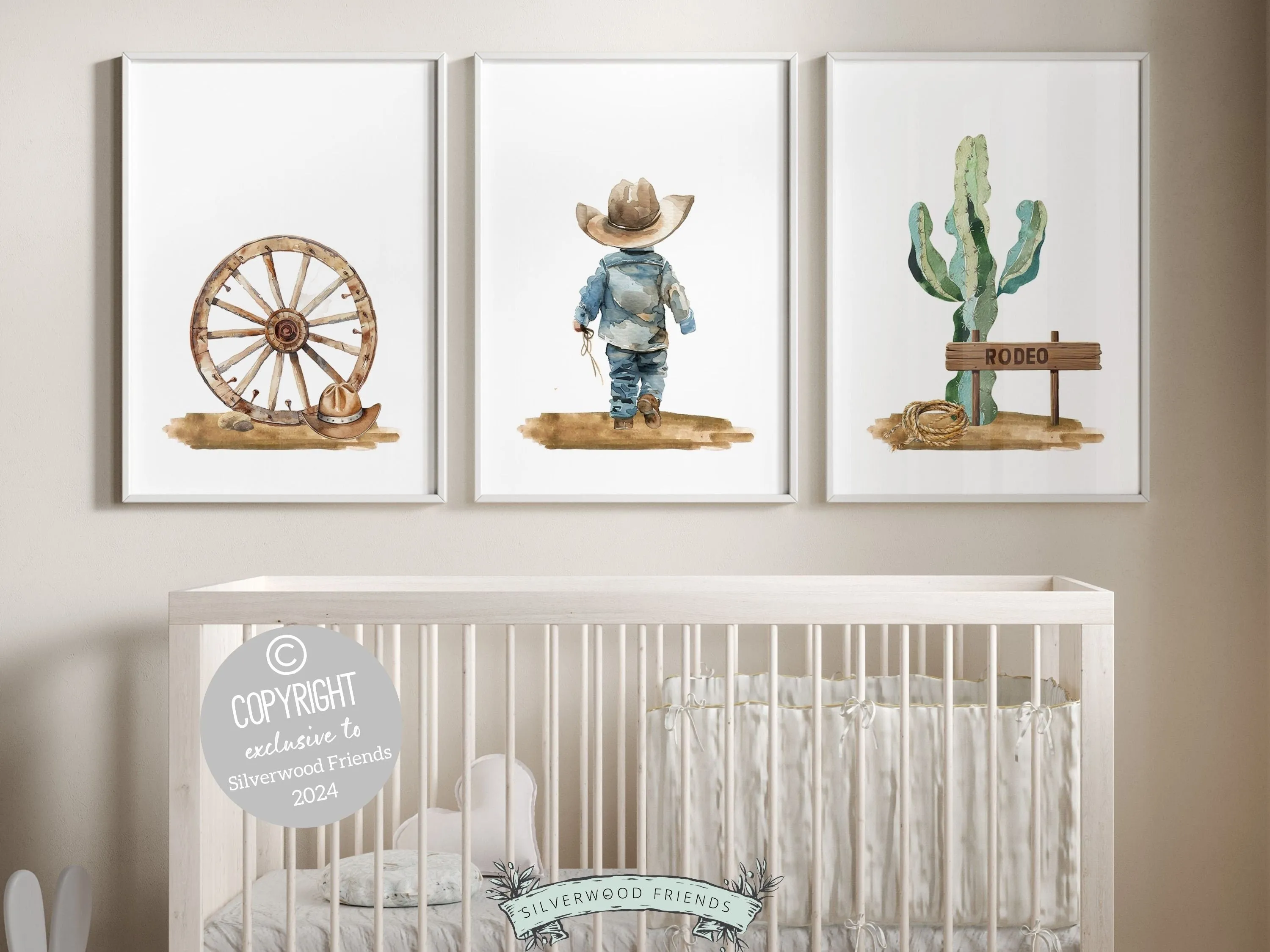 Cowboy Nursery Prints - Set 1