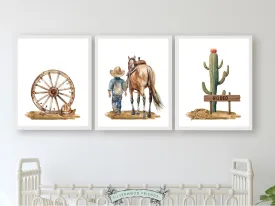 Cowboy Nursery Prints - Set 2