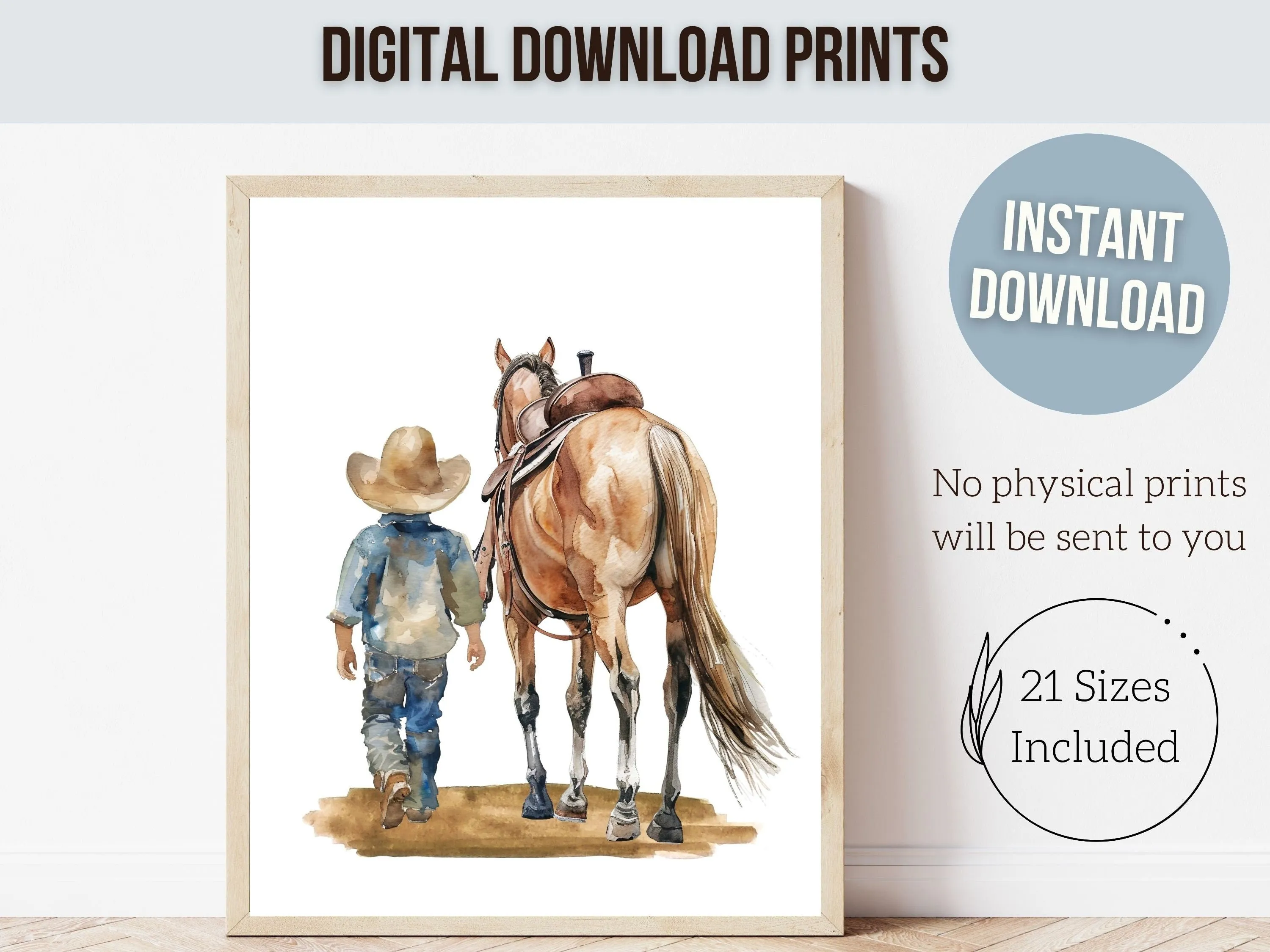 Cowboy Nursery Prints - Set 2