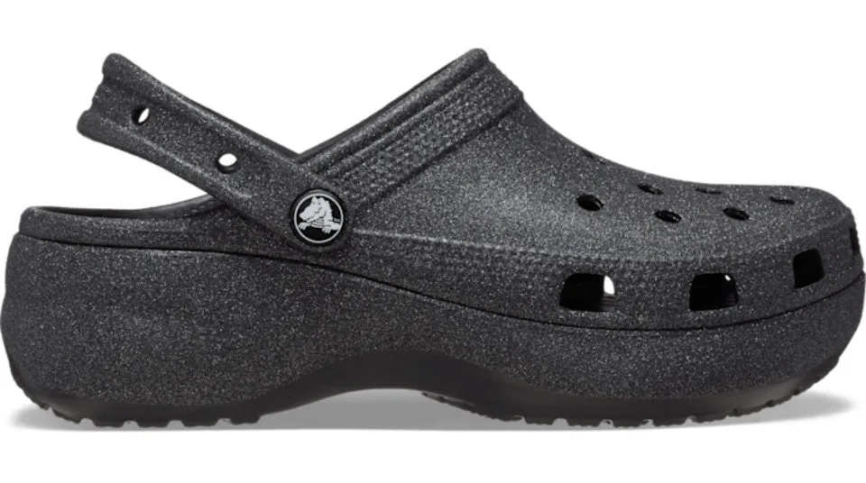 Crocs Classic Platform Glitter Clog Black