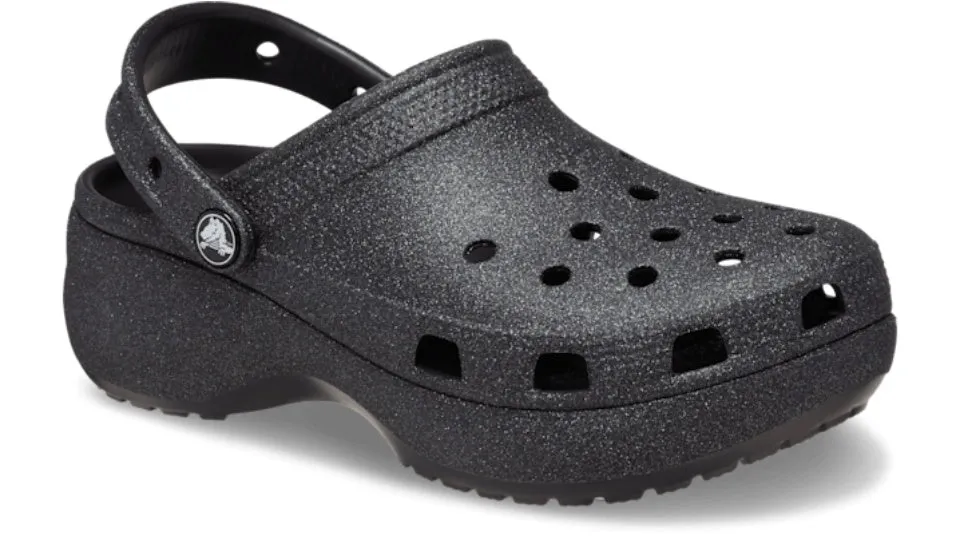 Crocs Classic Platform Glitter Clog Black