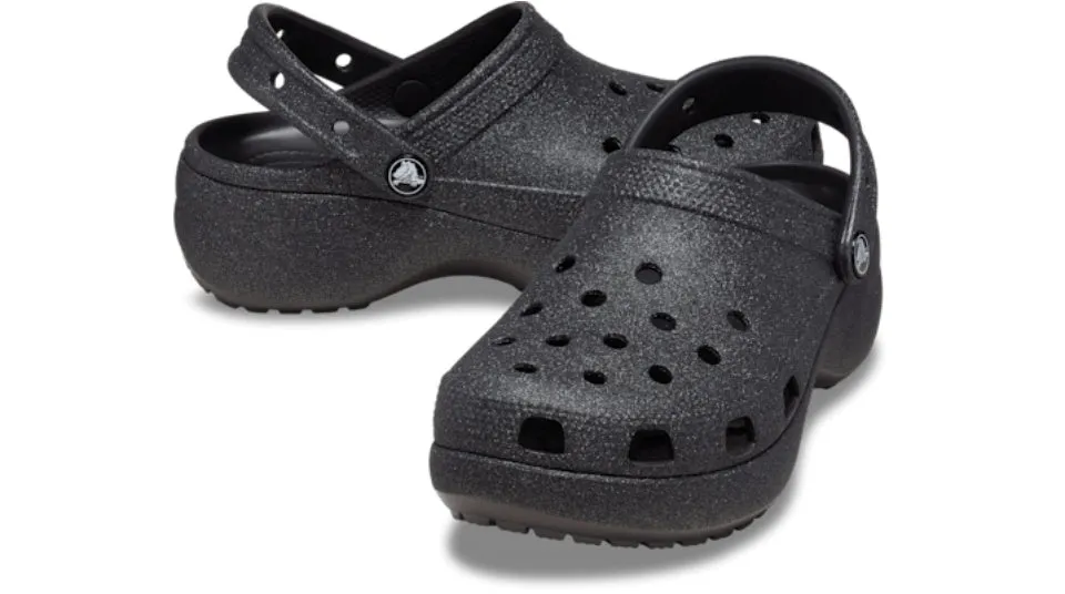 Crocs Classic Platform Glitter Clog Black