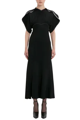 Drape Sleeve Midi Dress